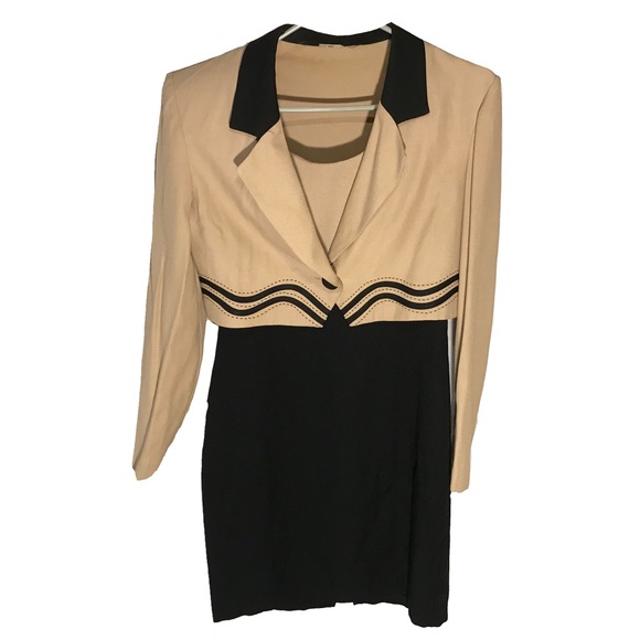 Vintage Striped Blazer Suit Cropped Jacket 1980s - Picture 10 of 11